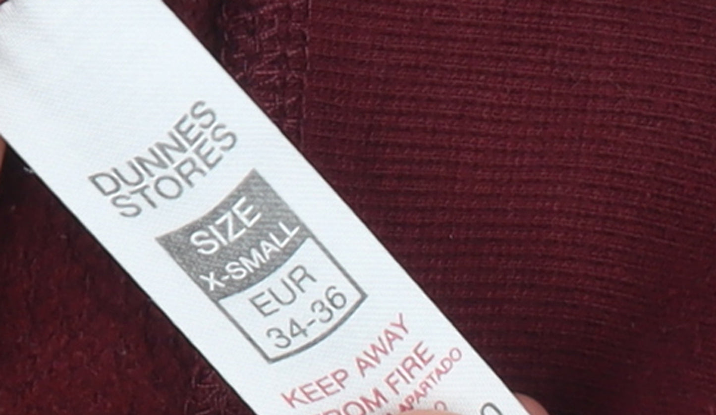 Dunnes Stores Womens Burgundy NY Pullover Sweatshirt XS Cotton Blend