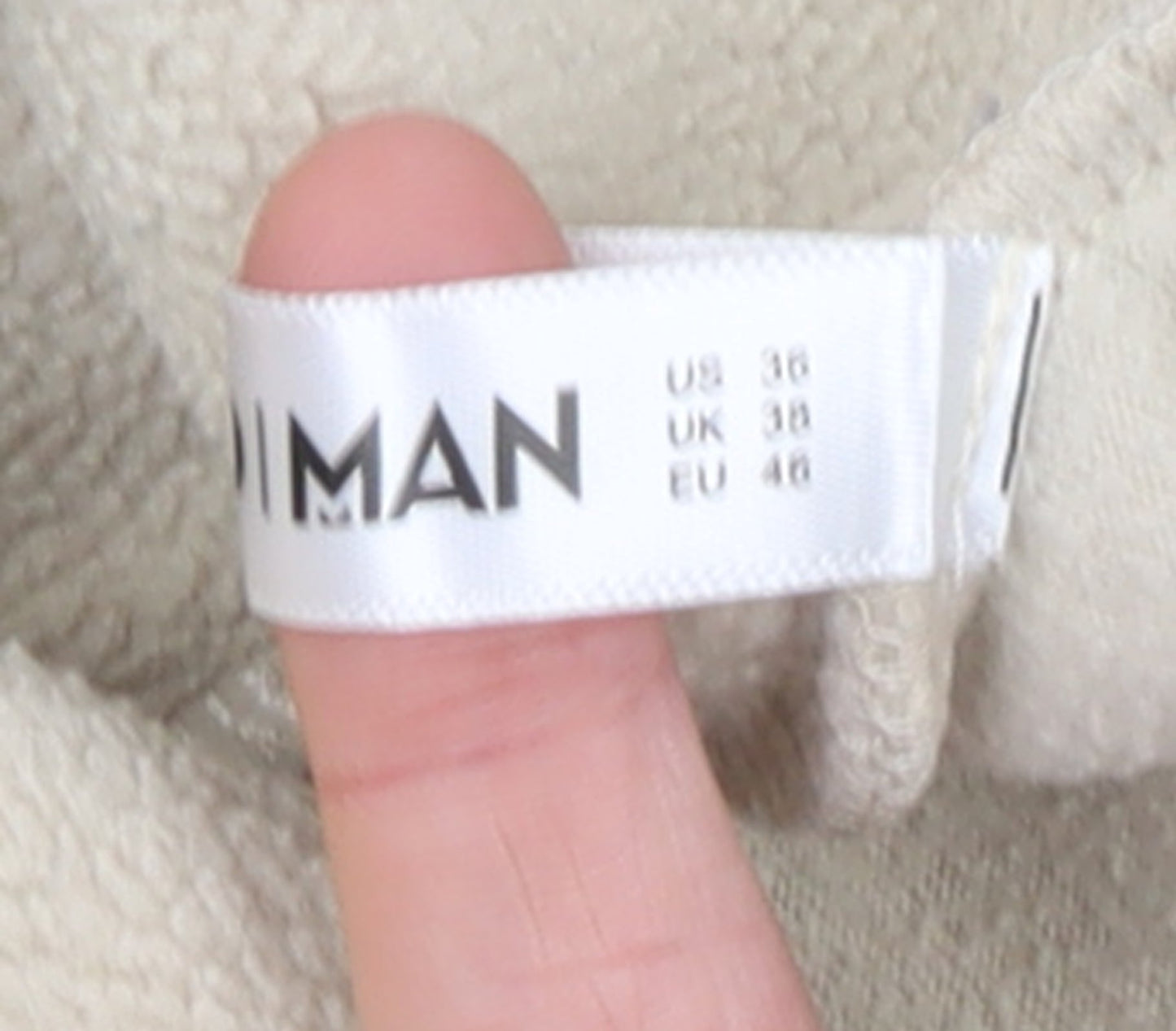 BoohooMAN Men’s Beige Fleece Quarter Zip California Sweatshirt Size M