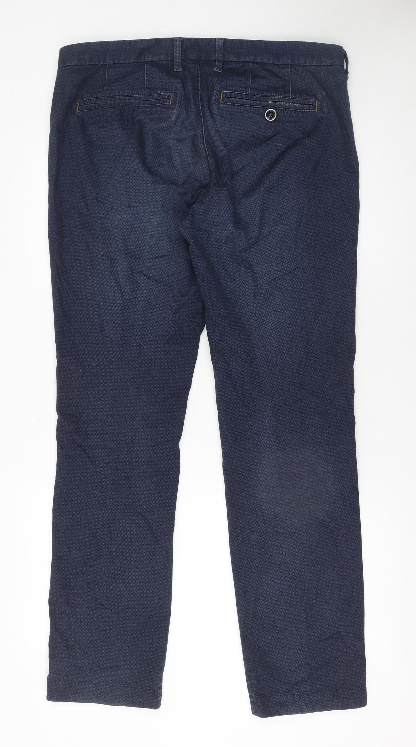 Ted Baker Men’s Blue 34R Chino Trousers Cotton Stretch Smart Casual