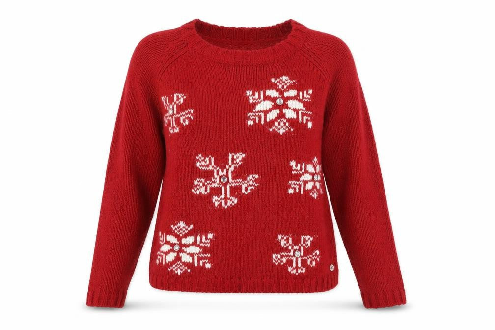 Joe Browns Women Red Chunky Knit Christmas Jumper Size 12