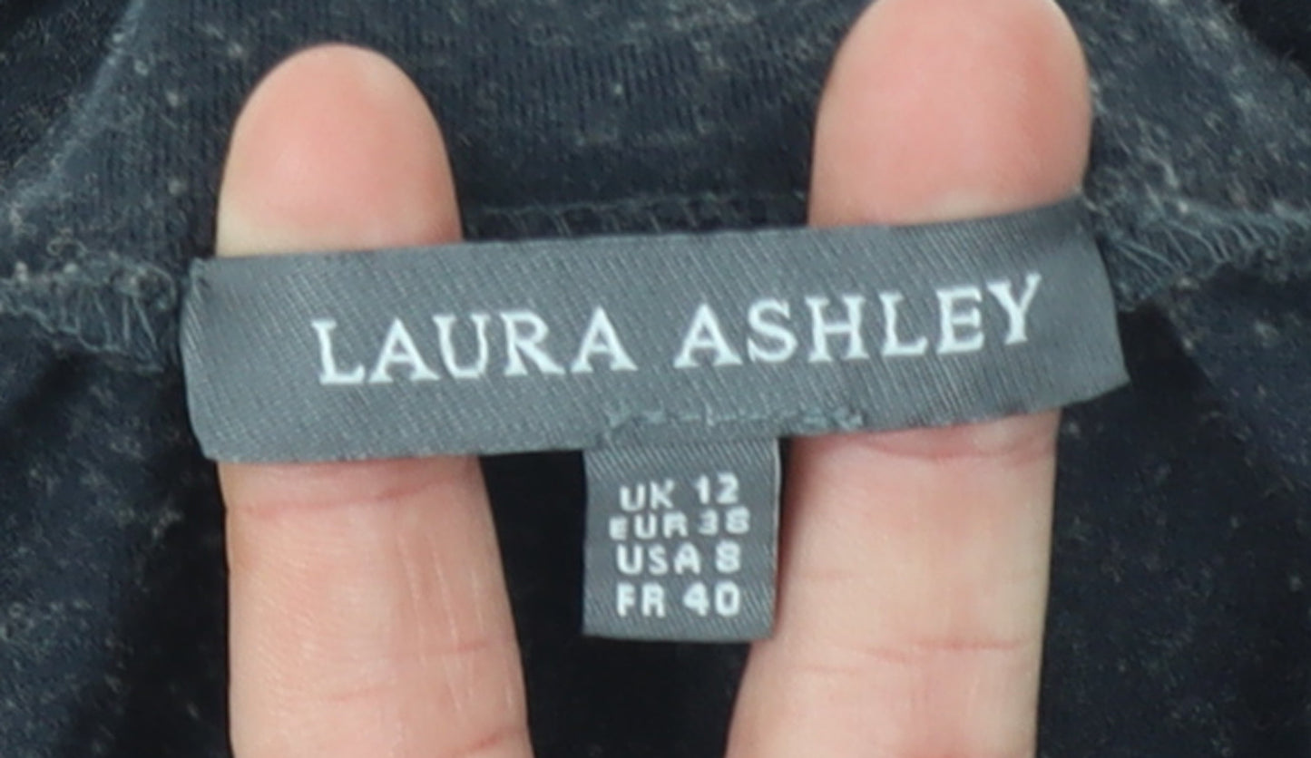 Laura Ashley Women’s Black Long Sleeve Knit Shift Dress UK 12
