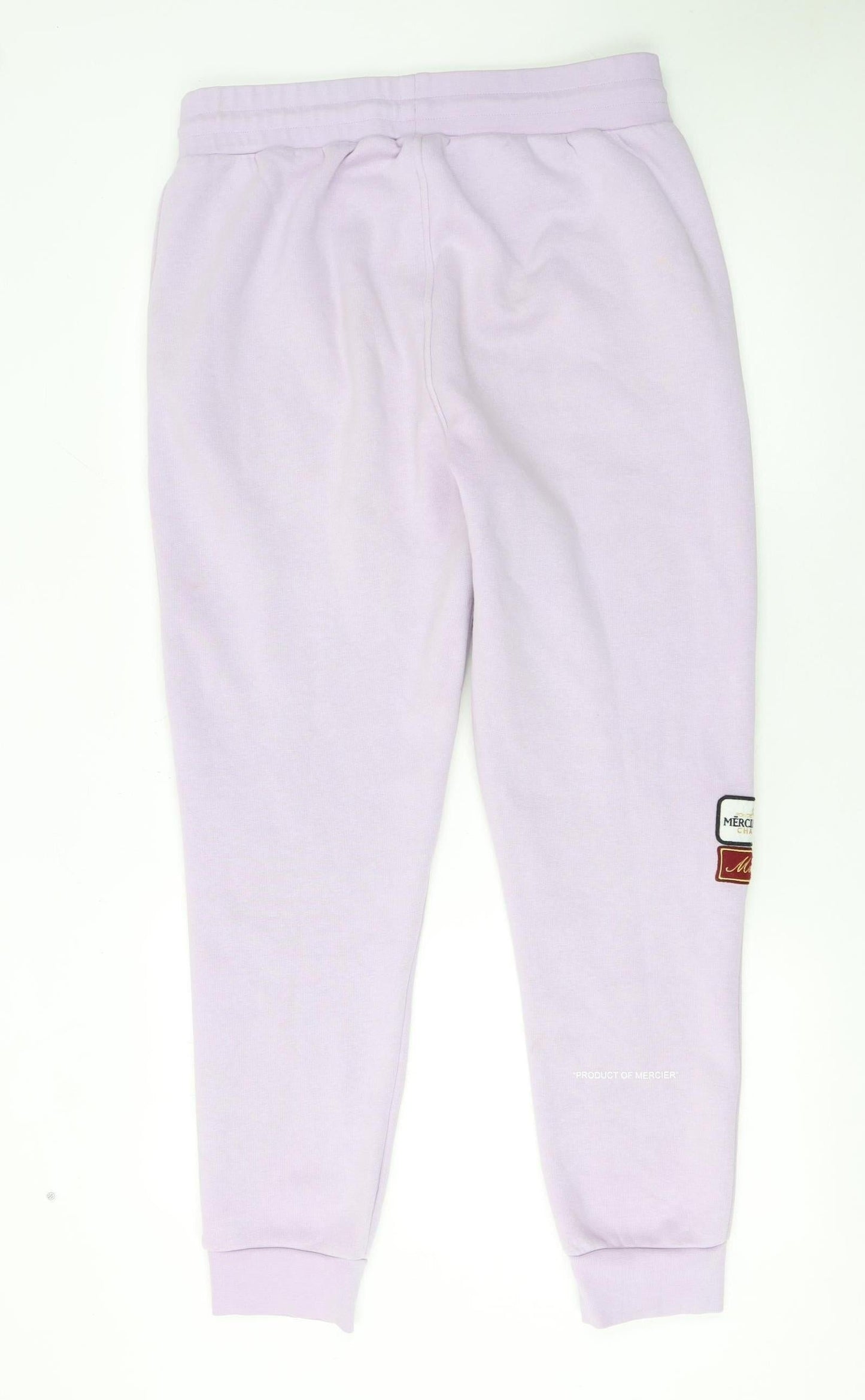 Mercier Men's Purple Jogger Trousers L Logo Patch Cotton Blend