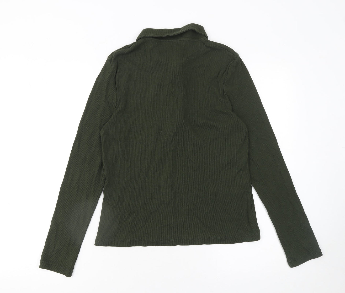 Next Women’s Green Collared Long Sleeve Zip Top Size 16