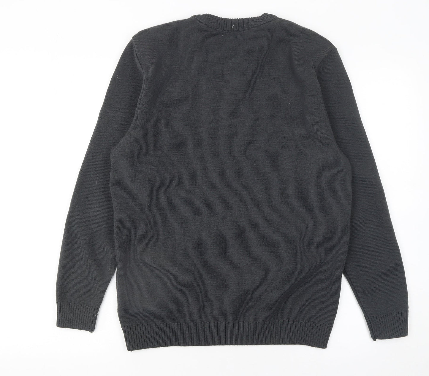 boohoo Men Black Christmas Santa Baby Knit Jumper Size S
