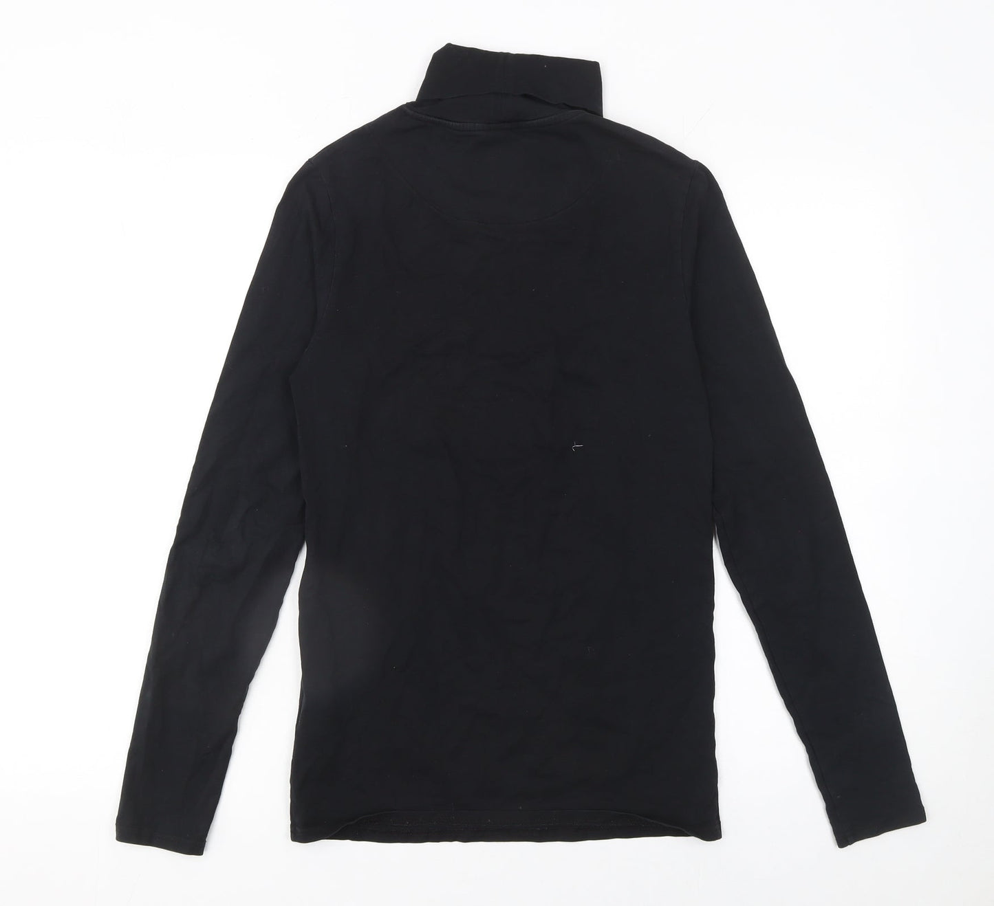 SikSilk Men's Black Roll Neck Long Sleeve Slim Fit T-Shirt XS