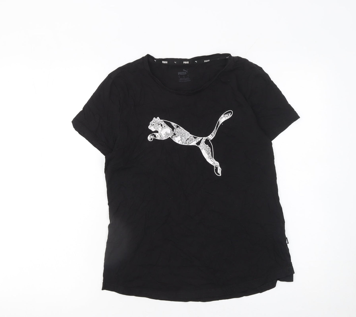 Puma Womens Black Cotton Sports T-Shirt Size L