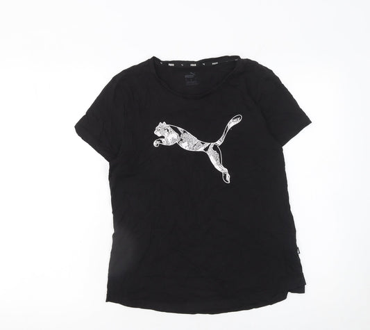 Puma Womens Black Cotton Sports T-Shirt Size L