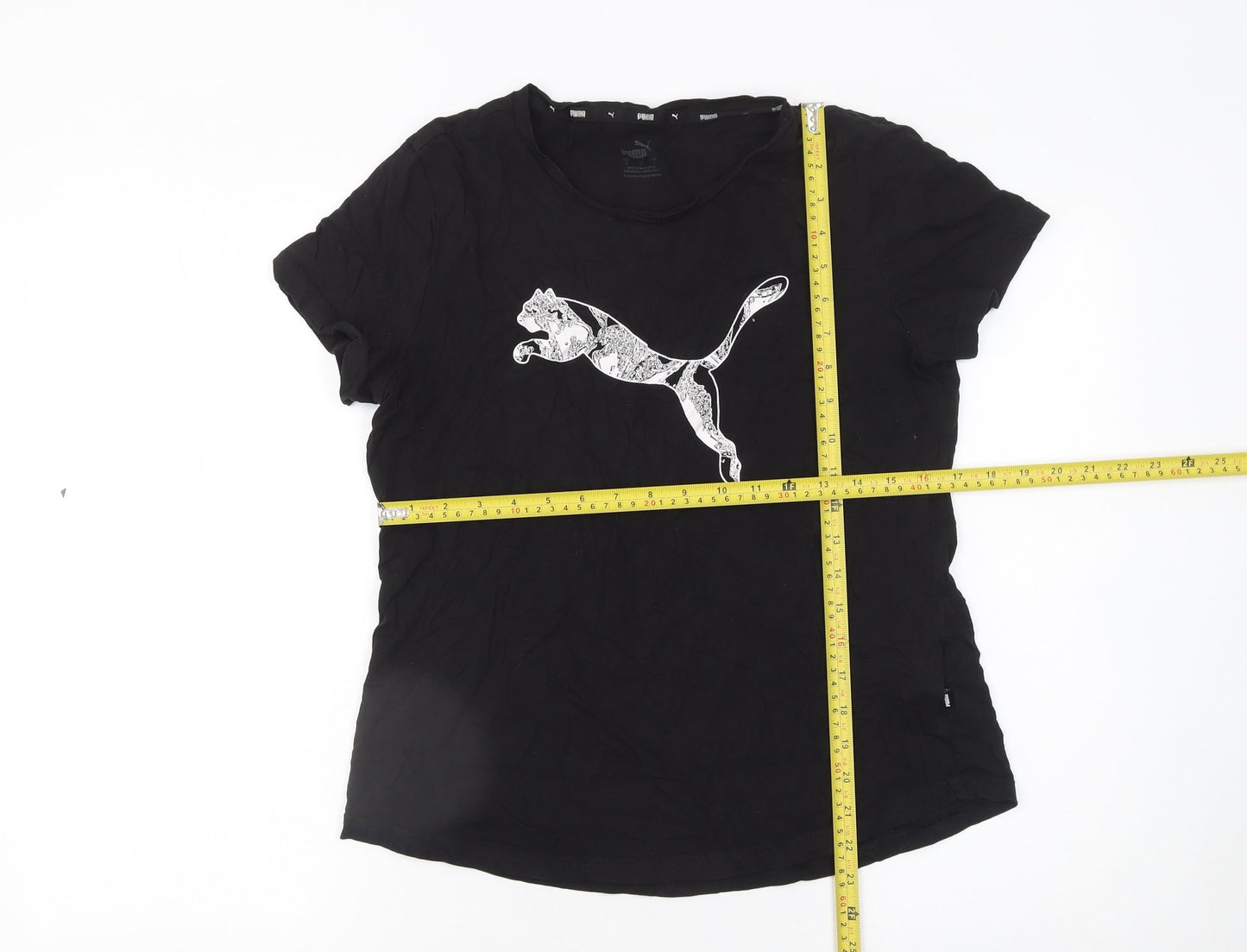 Puma Womens Black Cotton Sports T-Shirt Size L