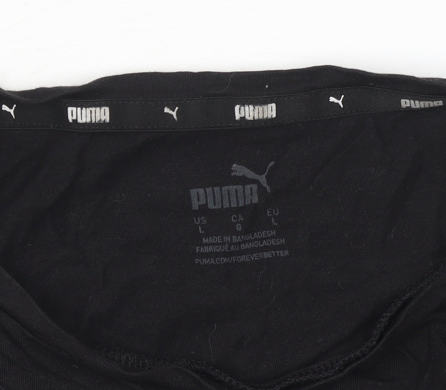 Puma Womens Black Cotton Sports T-Shirt Size L