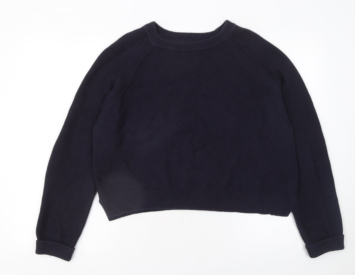 French Connection Women’s Blue Cotton Crew Neck Jumper XL