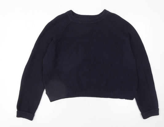 French Connection Women’s Blue Cotton Crew Neck Jumper XL