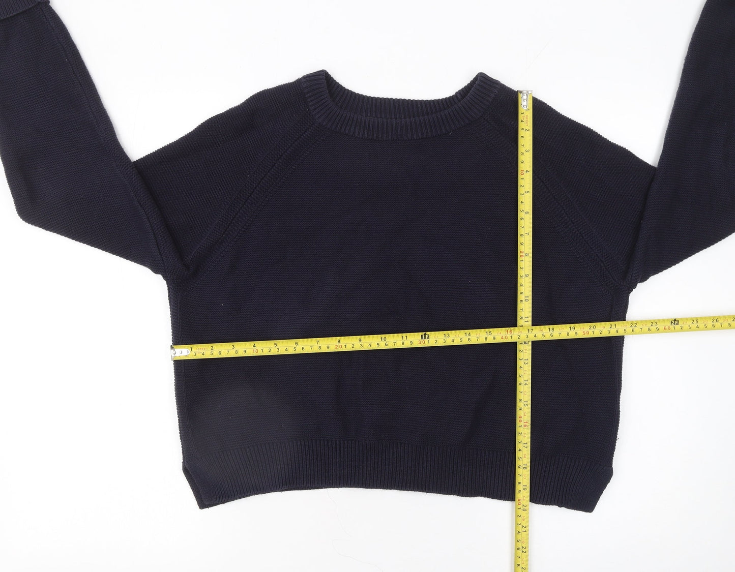 French Connection Women’s Blue Cotton Crew Neck Jumper XL