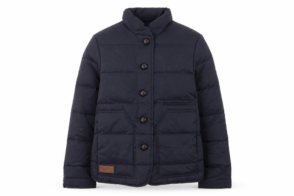 Aubin & Wills Boys Blue Quilted Down Puffer Jacket Size 6 Years