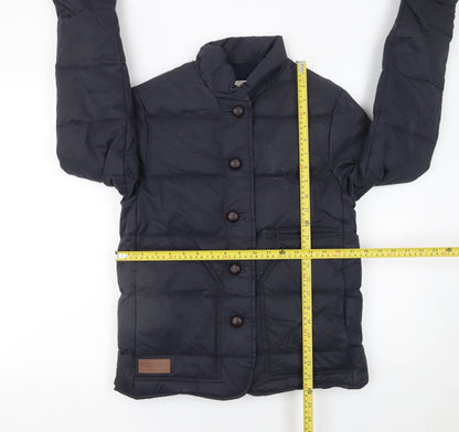 Back view of Aubin & Wills boys’ blue quilted down puffer jacket, size 6, years