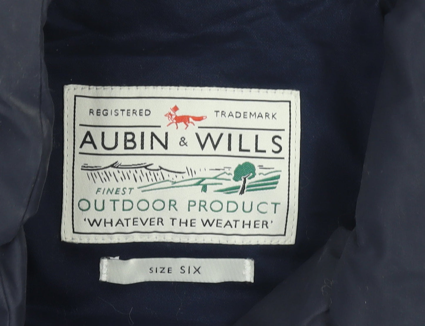 Aubin & Wills Boys Blue Quilted Down Puffer Jacket Size 6 Years