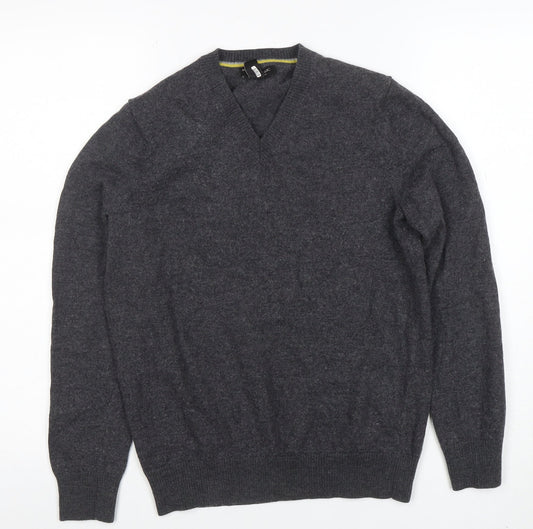 Banana Republic Men’s Grey M V-Neck Extra Fine Merino Wool Jumper