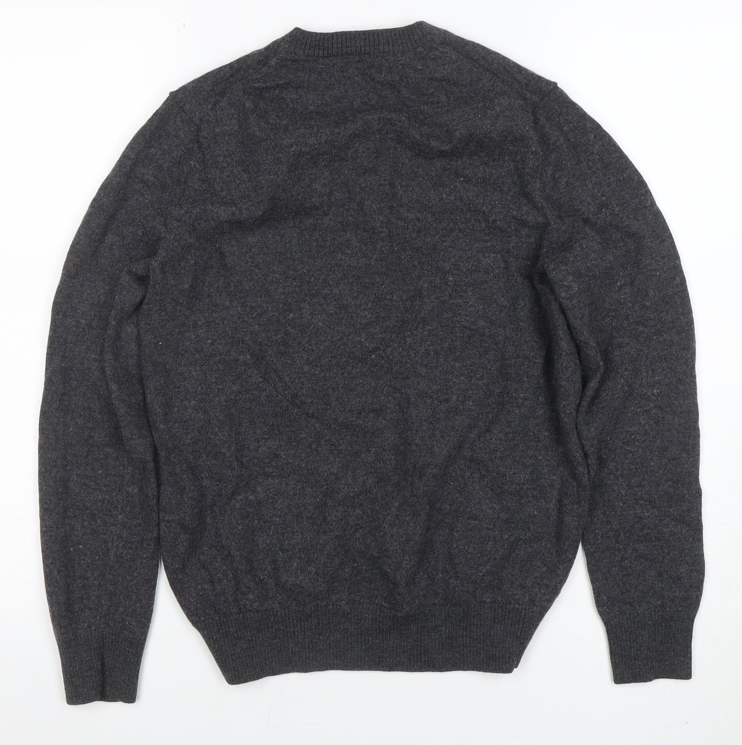 Banana Republic Men’s Grey M V-Neck Extra Fine Merino Wool Jumper