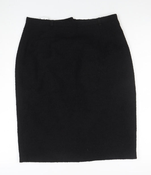 JIW Classics Womens Black Wool Blend Pencil Skirt Size 14