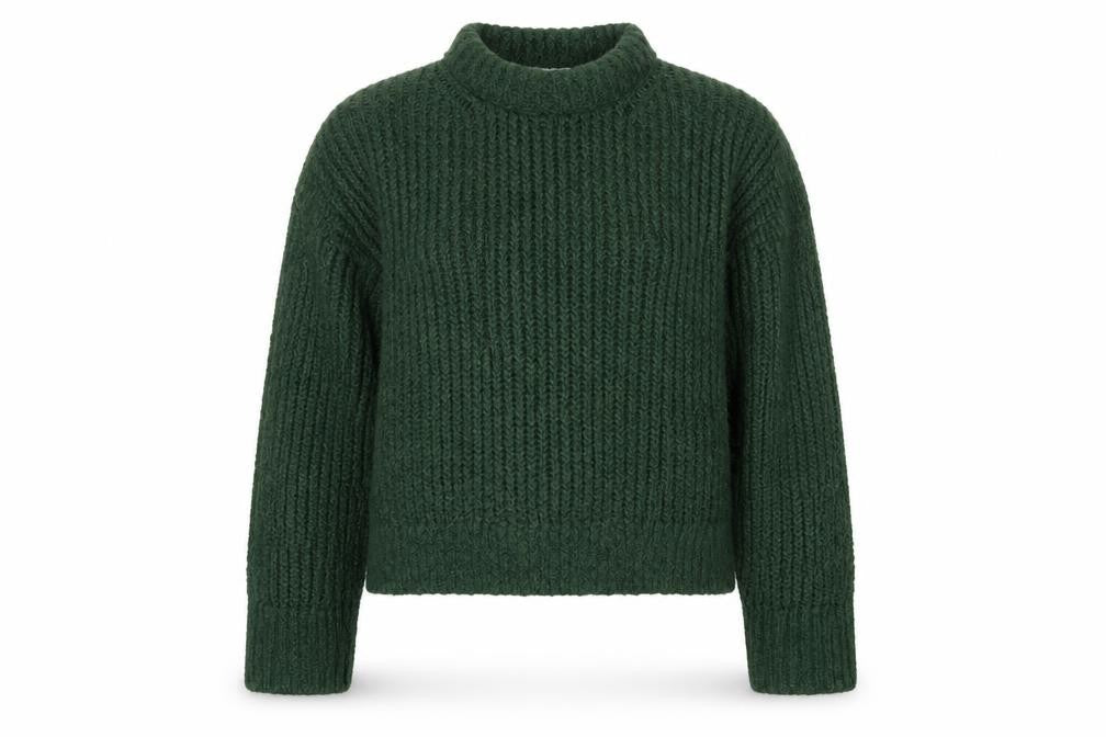 Weekday Women's Green Chunky Knit Wool Blend High Neck Jumper Size M