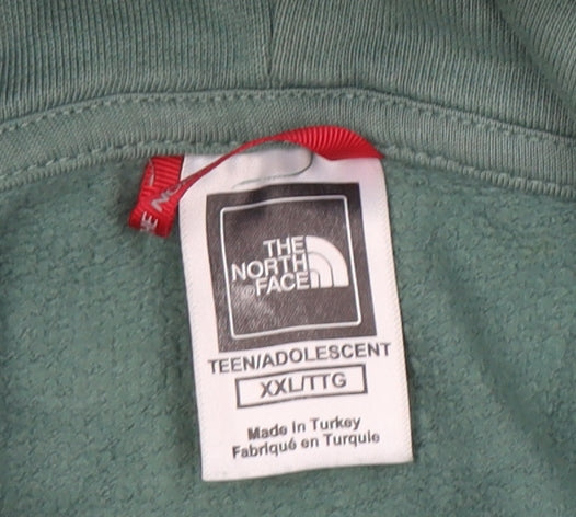 The North Face Boys Green Pullover Hoodie XXL Cotton Adventure Graphic