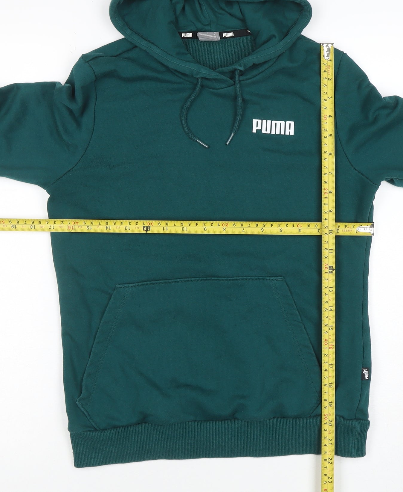 Puma Womens Green Pullover Hoodie M Cotton Blend Casual Sportswear