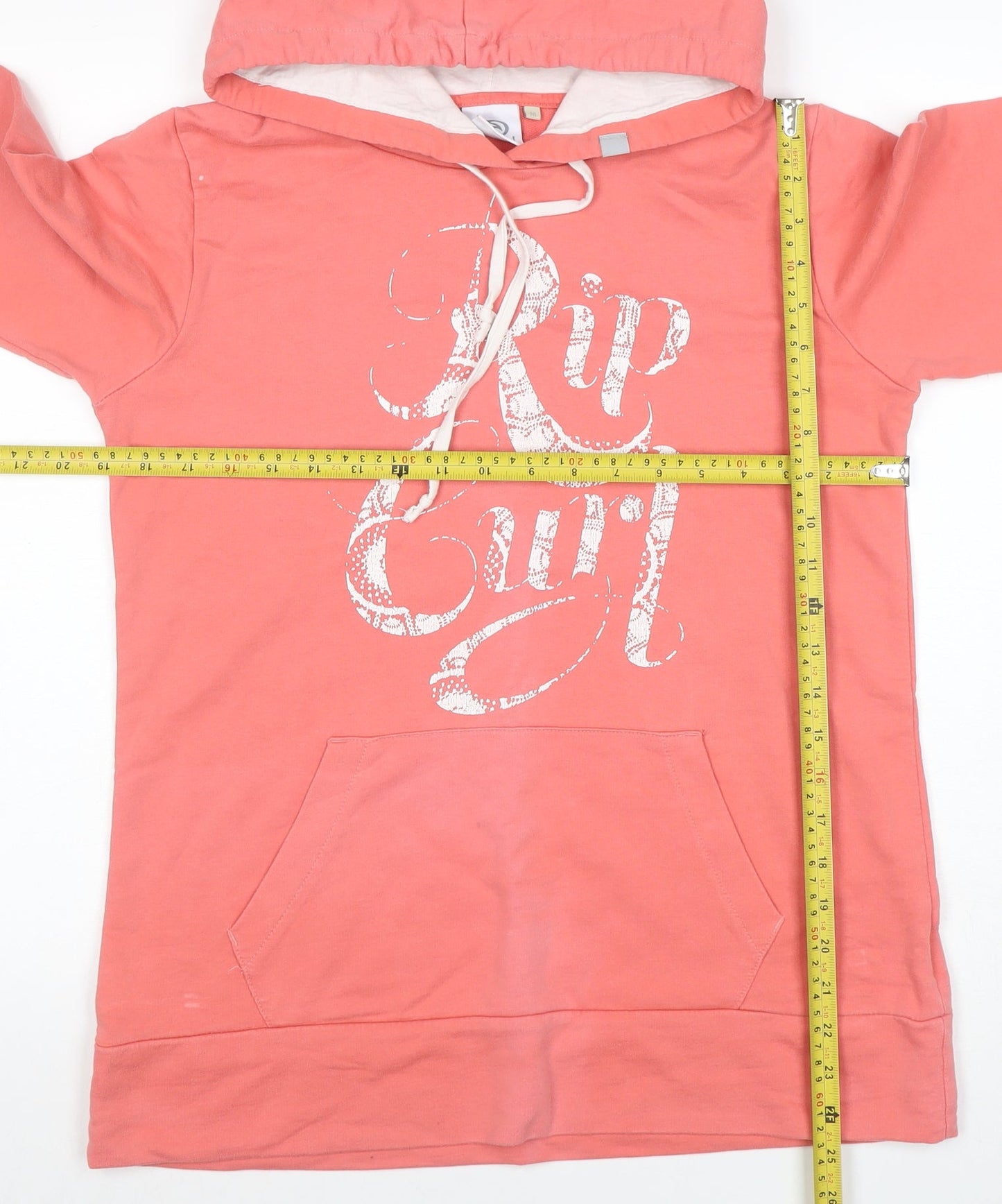 Rip Curl Womens Coral Pink Pullover Hoodie Size M Cotton Blend