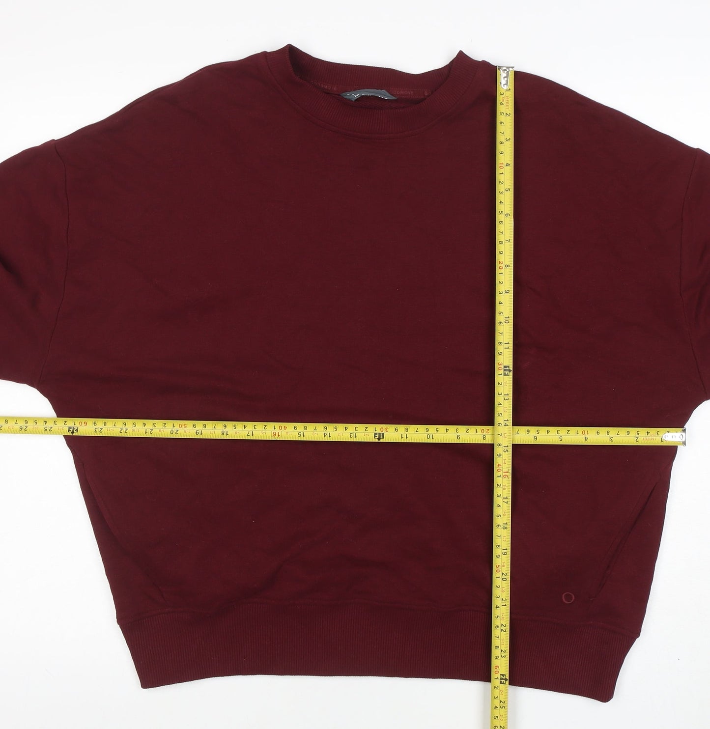 Marks and Spencer Women's Dark Claret Cotton Blend Crew Neck Sweatshirt Size 12