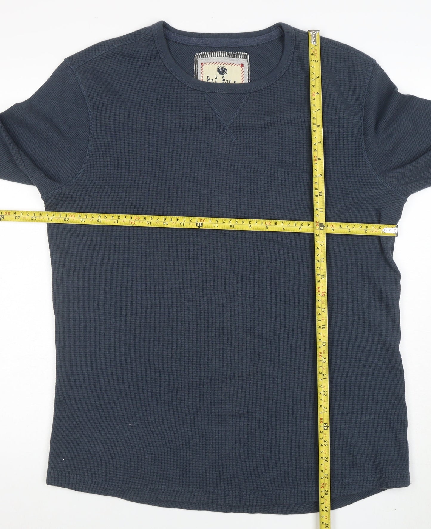 Fat Face Men's Blue Long Sleeve Crew Neck Cotton T-Shirt Size L