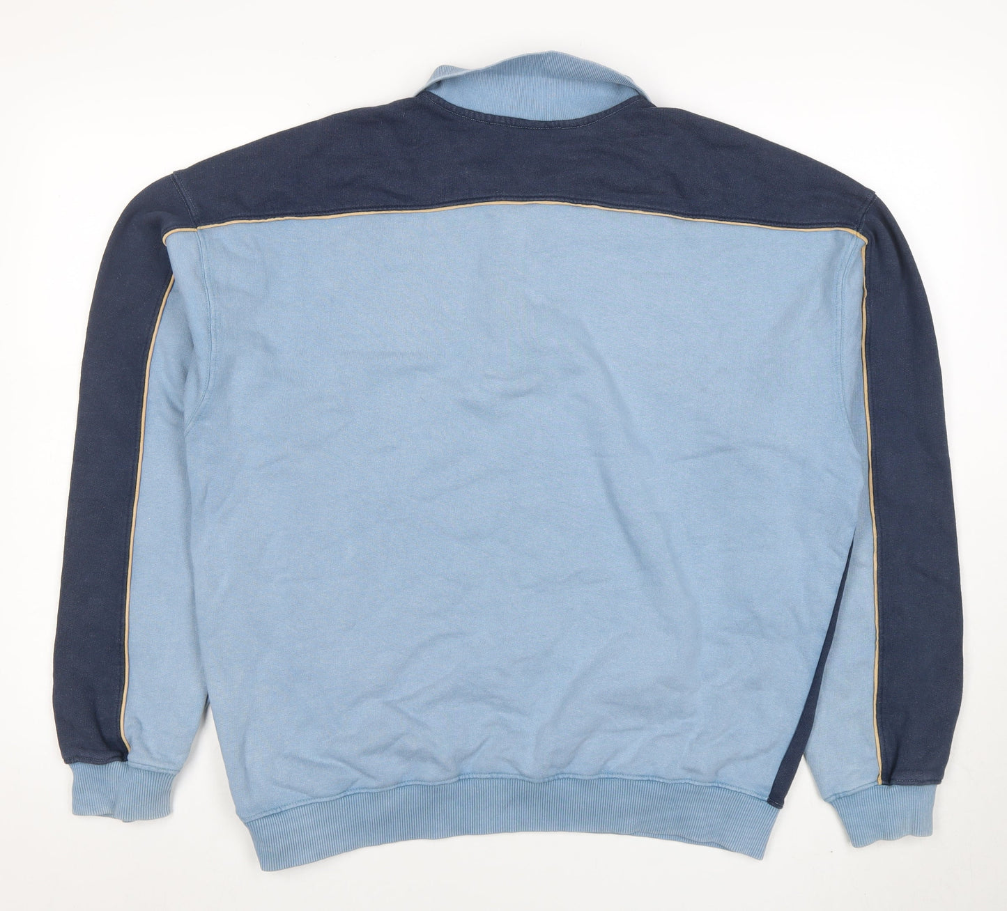 Ted Farris Men's Blue 1/2 Zip Collared Sweatshirt Size S