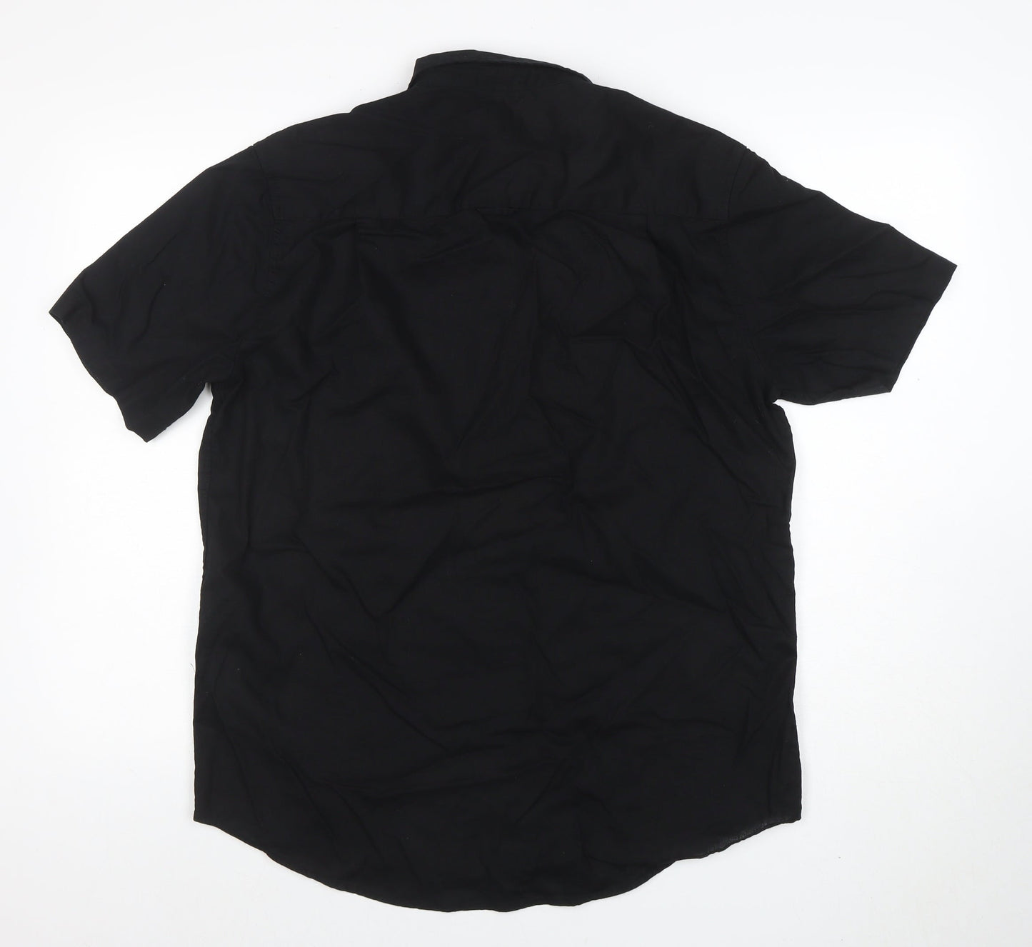 U.S. Polo Assn. Men's Black Classic Fit Short Sleeve Button-Up Shirt L