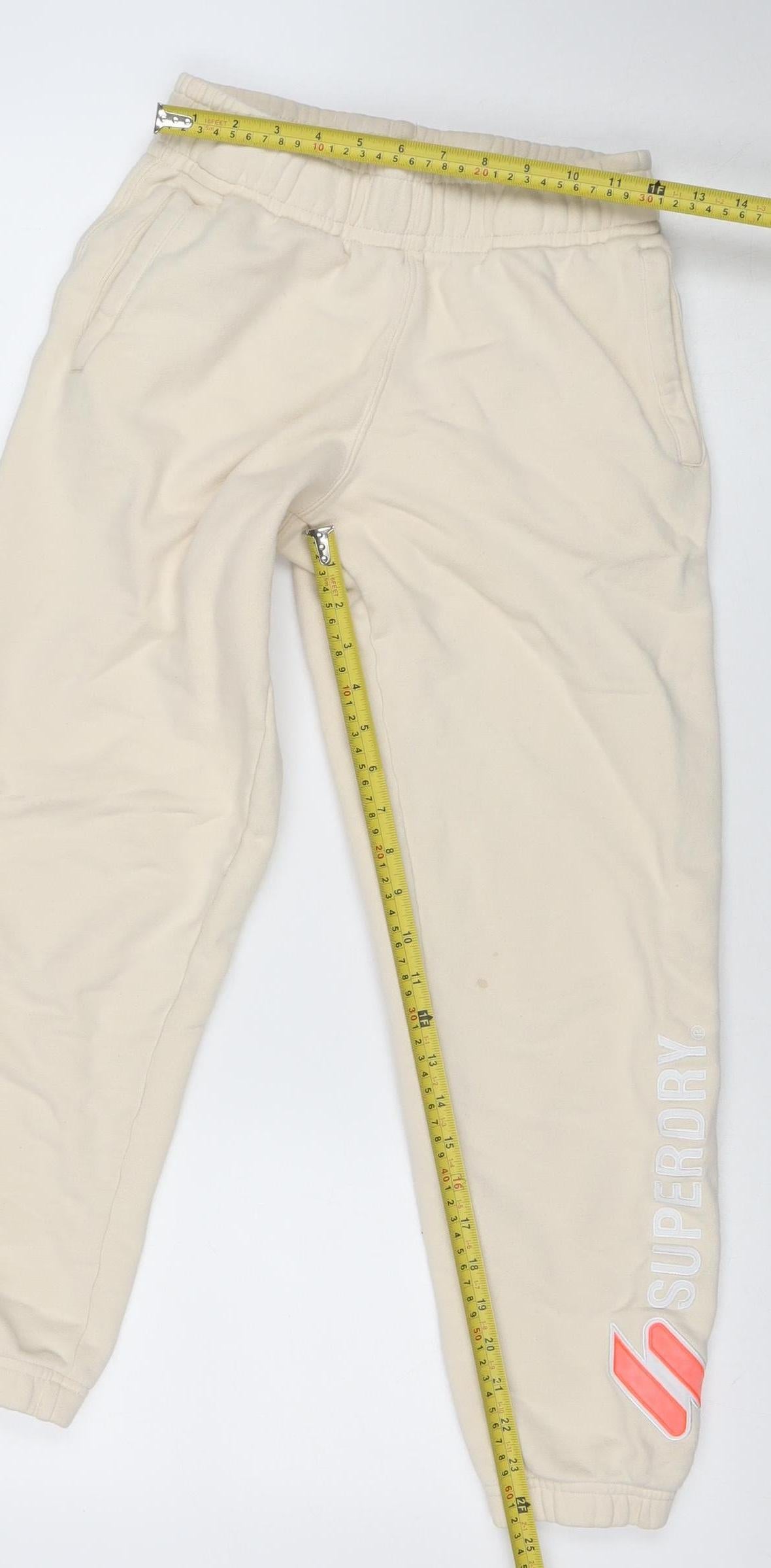 Superdry Women's Beige Jogger Sweatpants Size 6 Cotton Blend