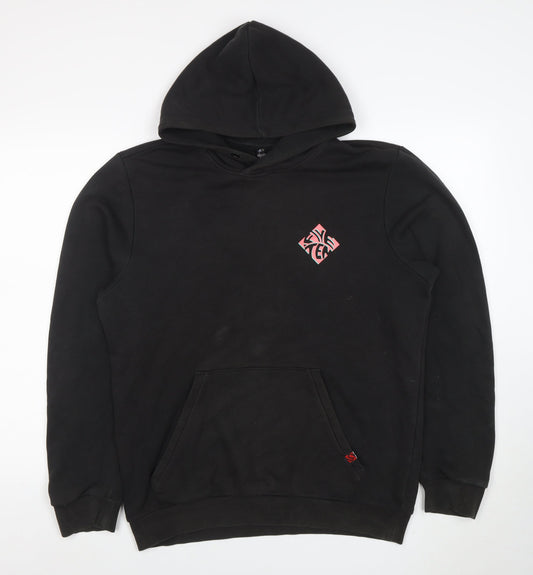 Adidas Men’s Black Pullover Hoodie M Graphic Logo Fleece Sweatshirt