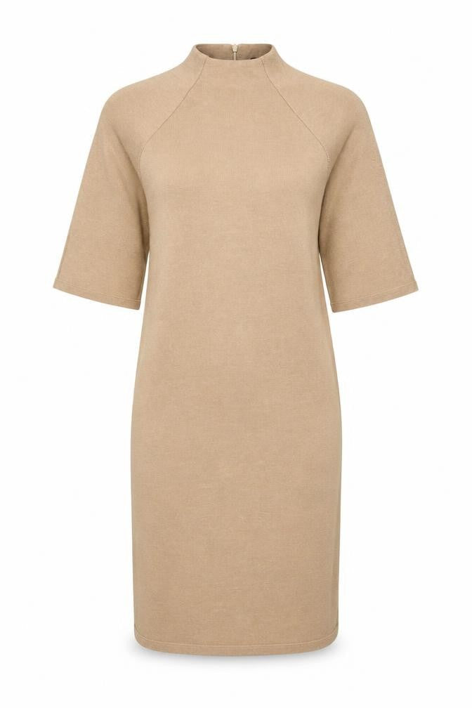 Marks & Spencer Women Beige Size 12 Midi Shift Dress