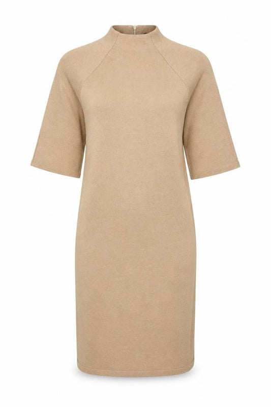Marks & Spencer Women Beige Size 12 Midi Shift Dress