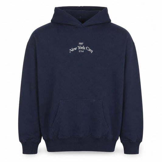 Hollister Men's Blue Pullover Hoodie M New York City Graphic Fleece