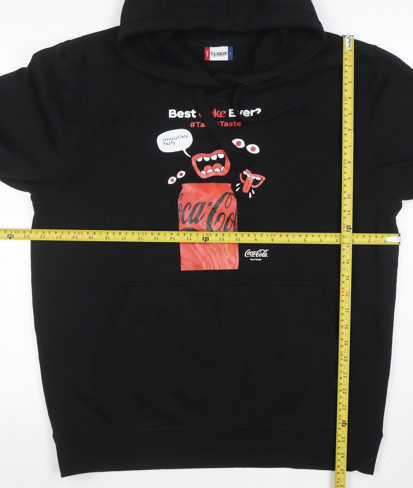 Clique Men’s Black Coca-Cola Graphic Pullover Hoodie Size L