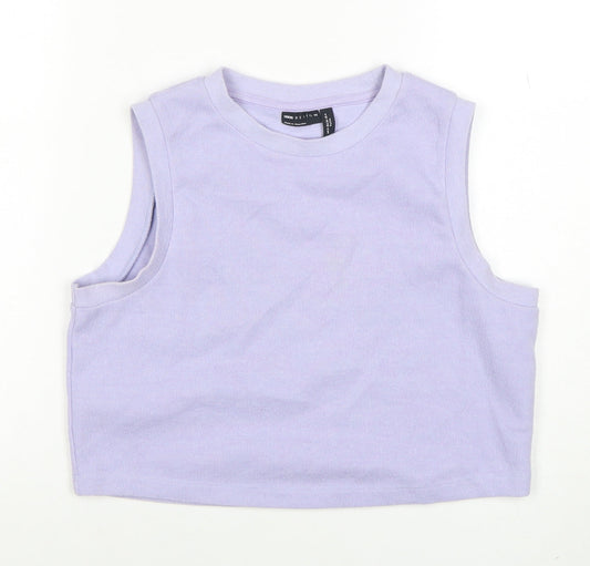 ASOS Design Women’s Purple Cropped Tank Top UK 8 Polyester Cotton