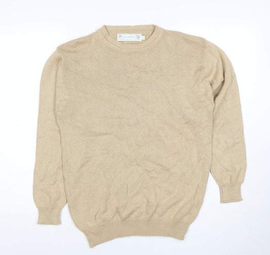 Amy Moore Women's Beige Cotton Crew Neck Jumper Size S