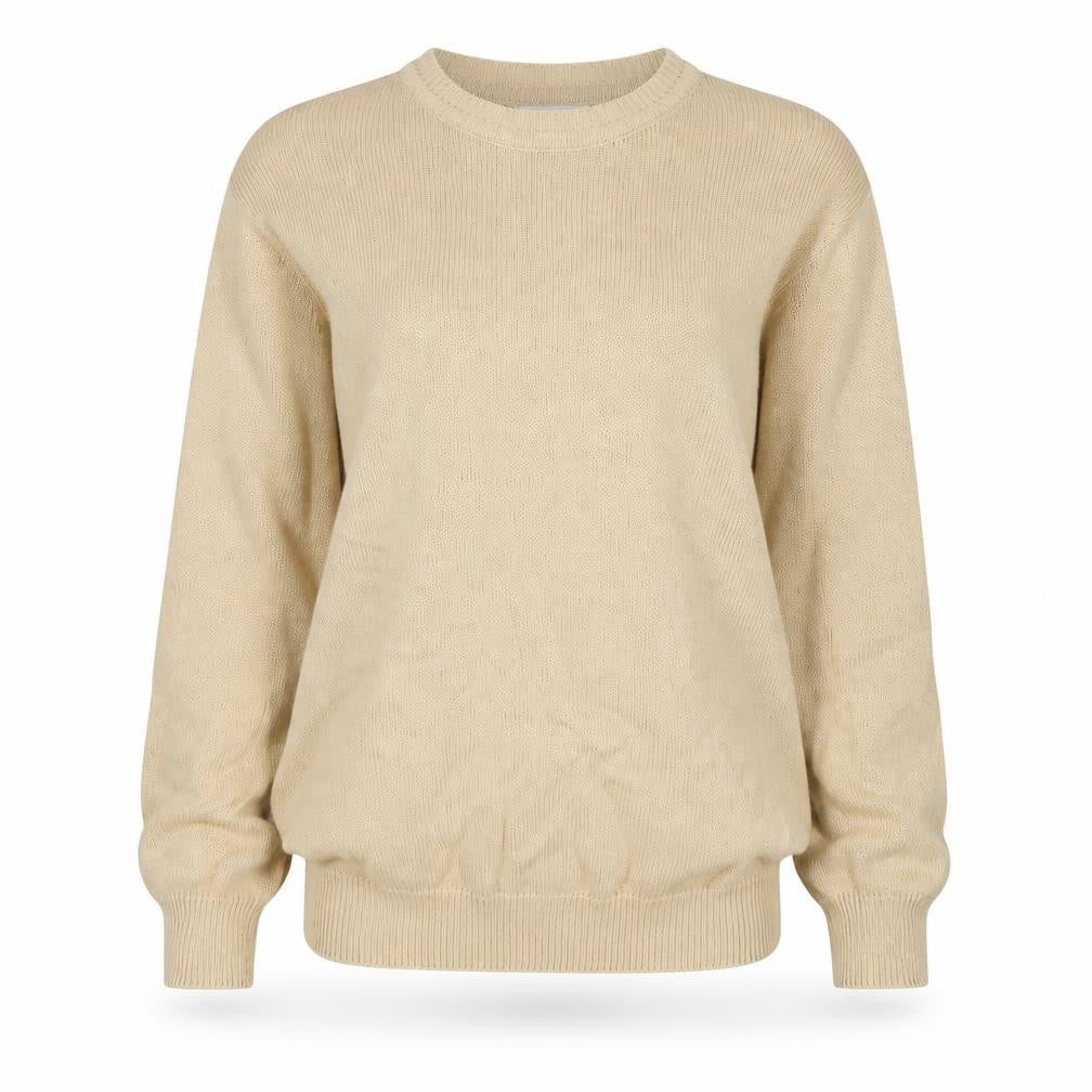 Amy Moore Women's Beige Cotton Crew Neck Jumper Size S