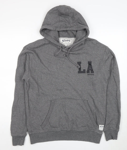 The Stronghold Men’s Grey Pullover Hoodie S Graphic LA Logo