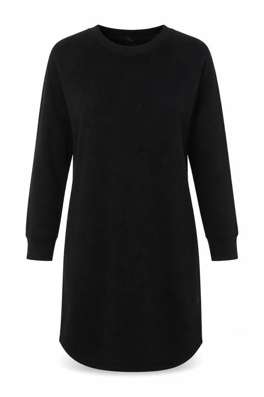 Uniqlo Women Black S T-Shirt Dress Knit Long Sleeve Casual Workwear