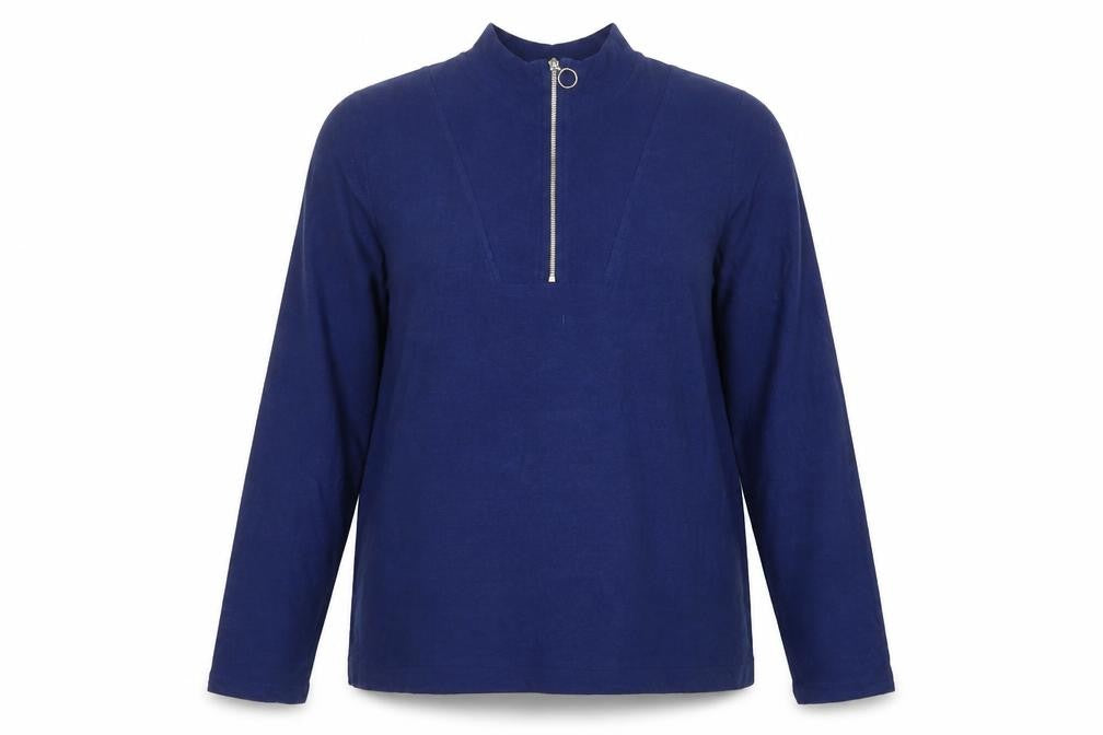 Simply Be Women’s Blue Long Sleeve Mock Neck Jersey Top Size 18