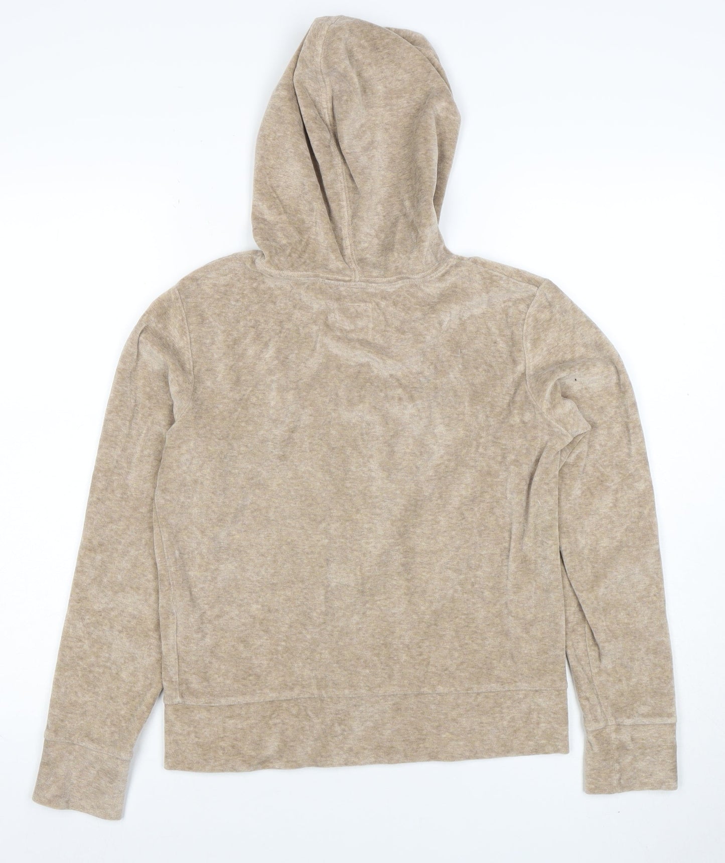Fun Jeans Womens Beige Full Zip Hoodie Size M Casual Soft Cotton Blend