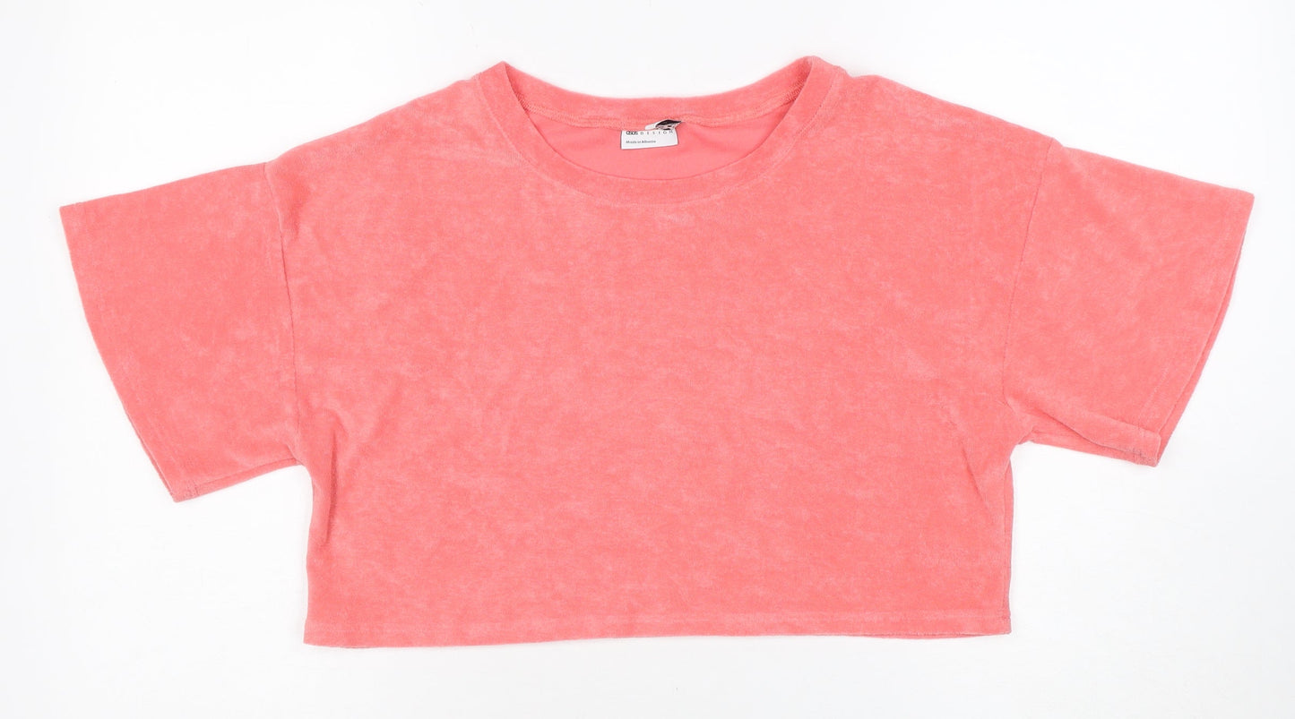 ASOS DESIGN Women’s Pink Cropped Jersey T-Shirt Size 12
