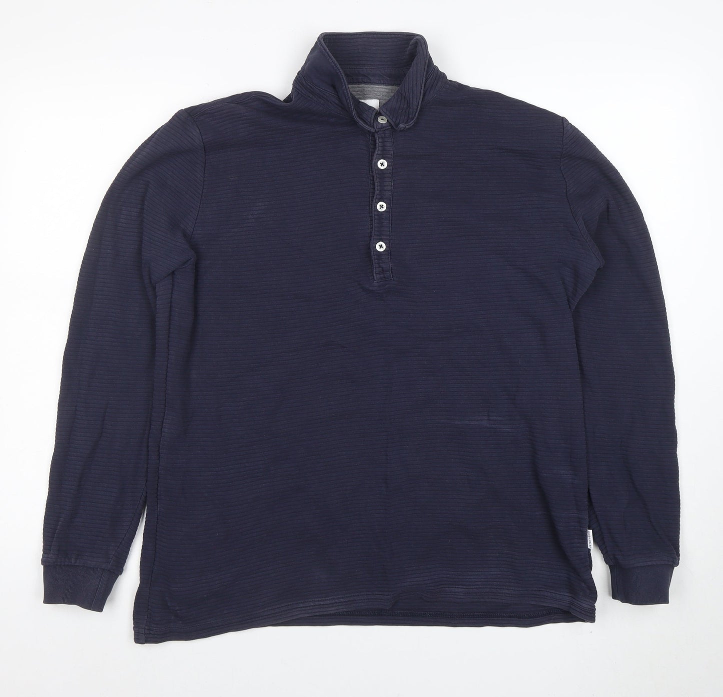 Peter Werth Men's Blue Long Sleeve Cotton Polo Shirt XL