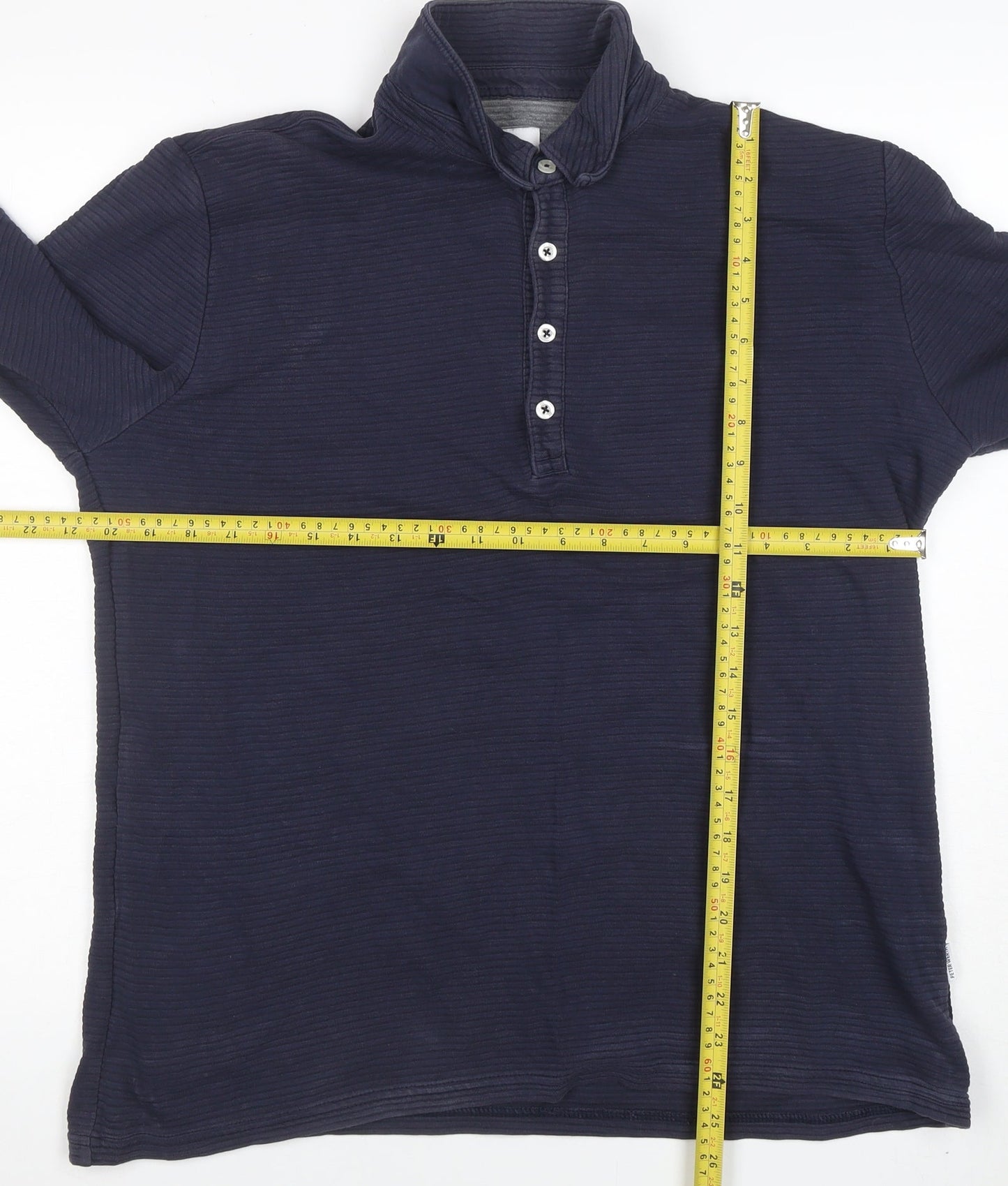 Peter Werth Men's Blue Long Sleeve Cotton Polo Shirt XL