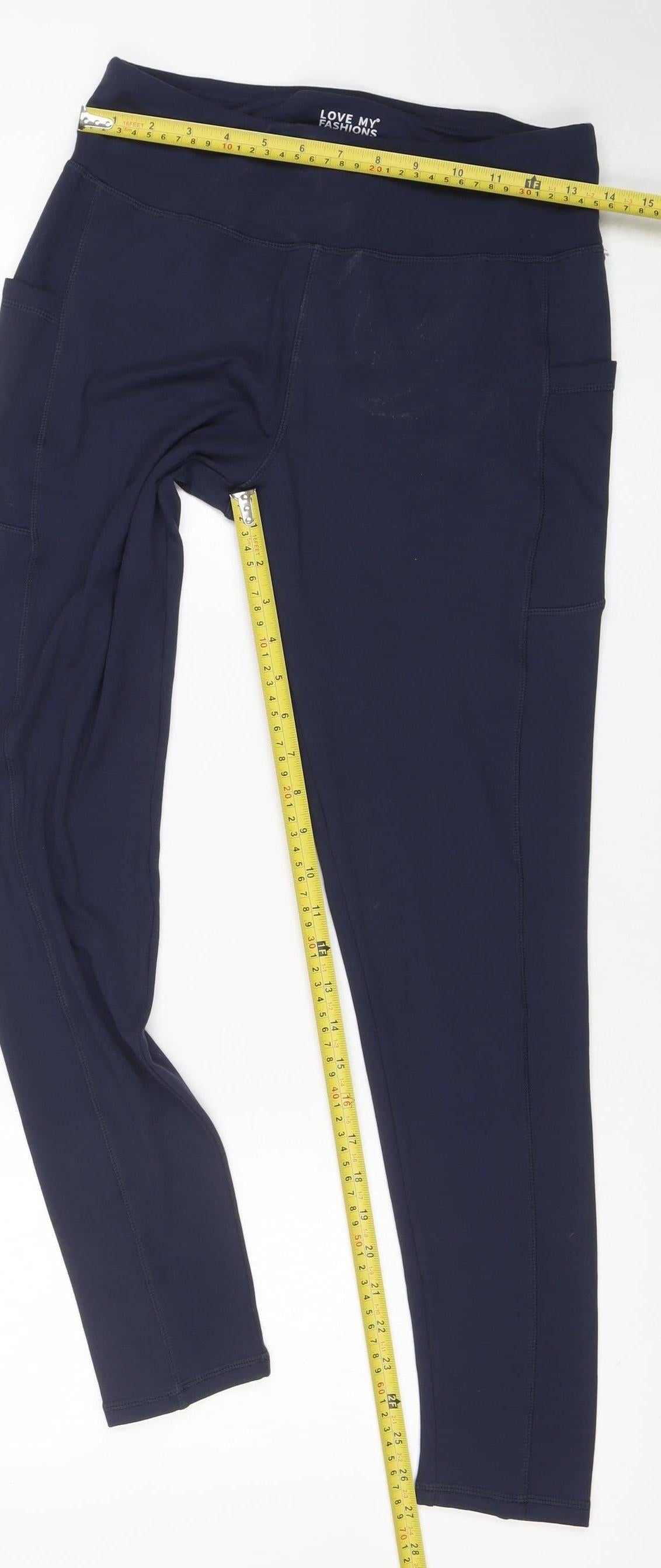 Love My Fashions Women’s Blue M Slim Fit Stretch Active Leggings