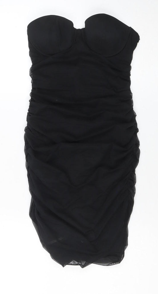 By Polly Women's Black Strapless Bodycon Party Dress Size 10
