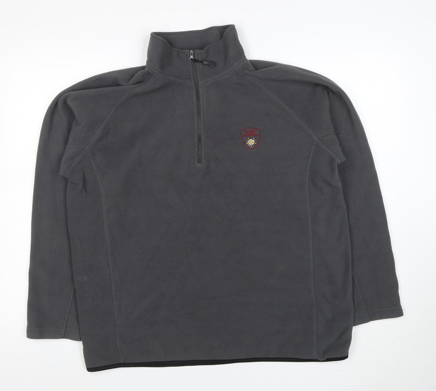 mfg Women Grey Fleece 1/4 Zip Pullover Sweatshirt L