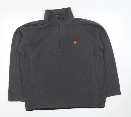 mfg Women Grey Fleece 1/4 Zip Pullover Sweatshirt L